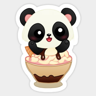 Sweet Panda Delight - Panda Ice Cream Sticker